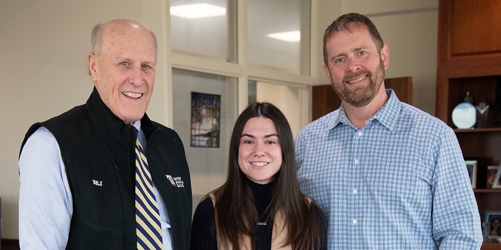 President Jarrell stands alongside Shannon Long and Matthew Link