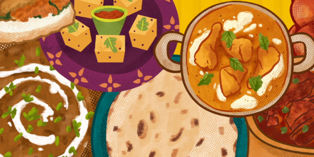 Illustration of Indian food