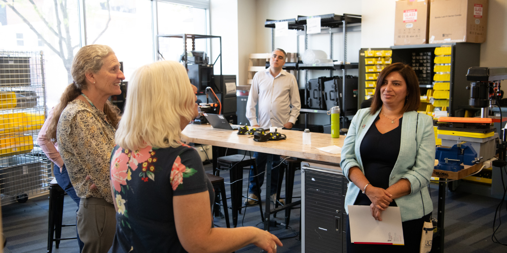 UMB researchers show off their lab to researchers from the University of Costa Rica