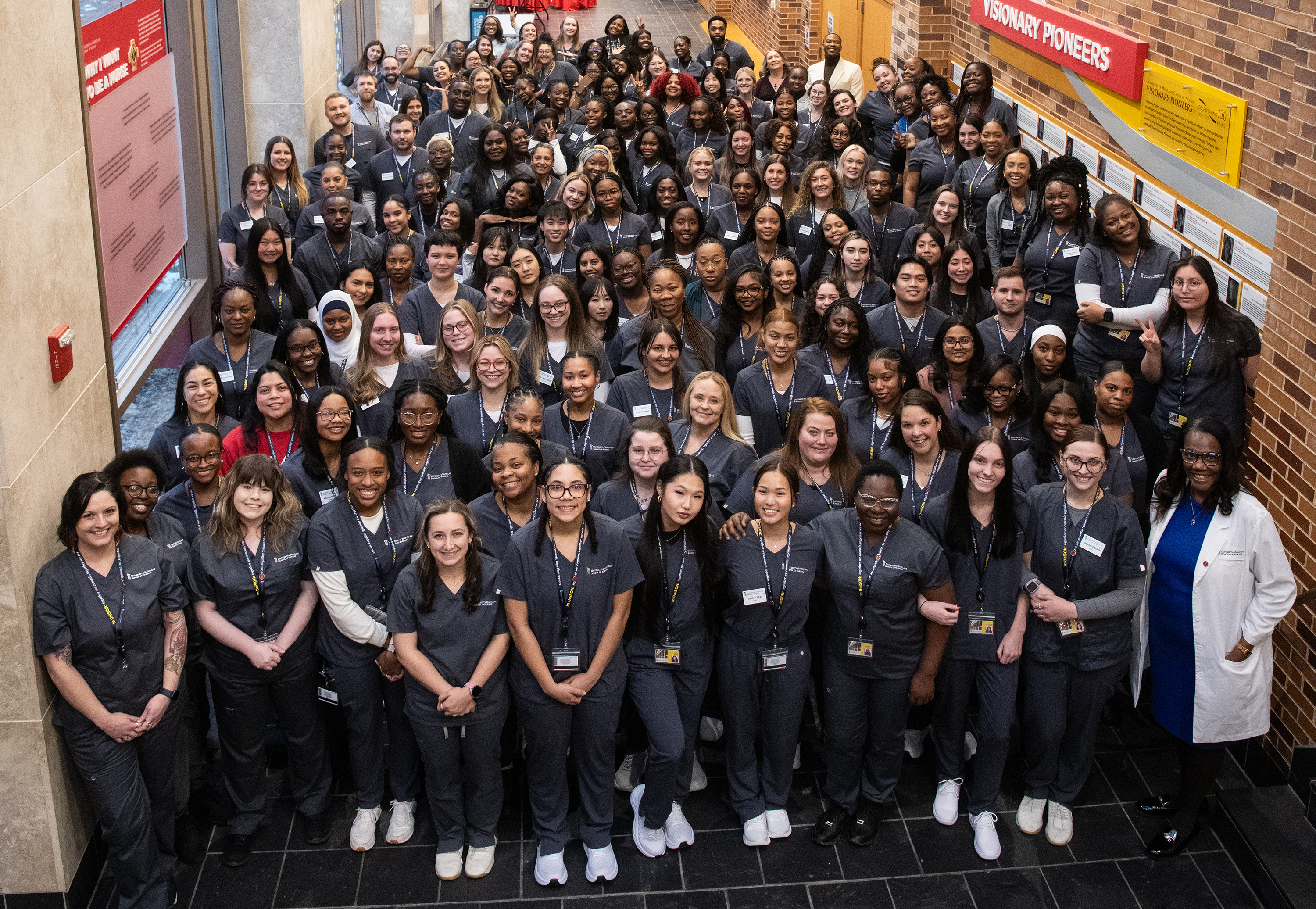 A group of new students at the School of Nursing