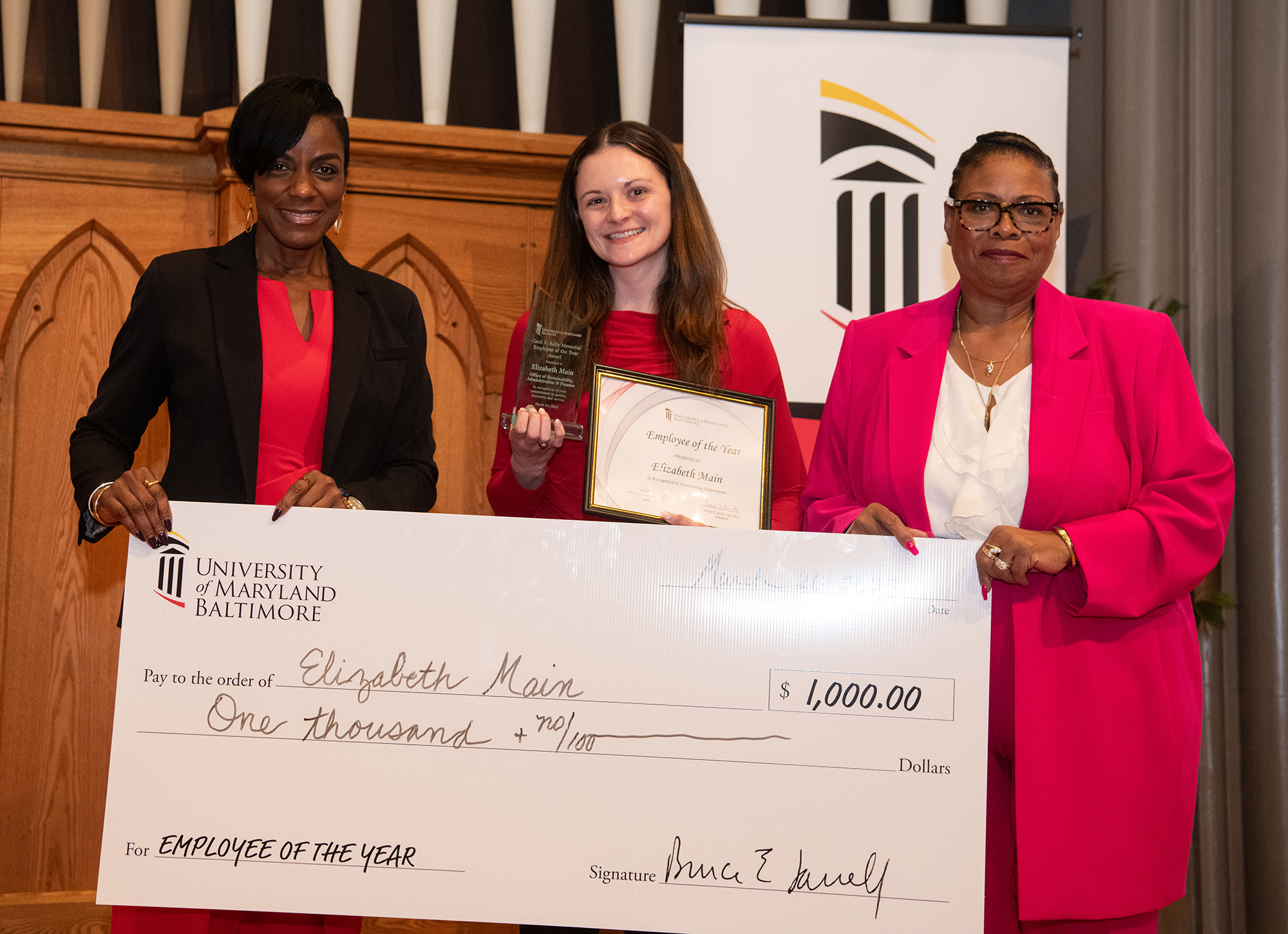 Elizabeth Main is named employee of the year.