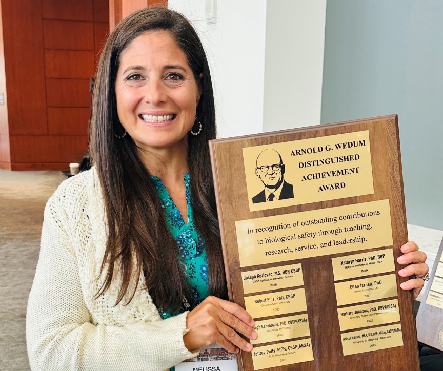 EHS's Melissa Morland holds Wedum award