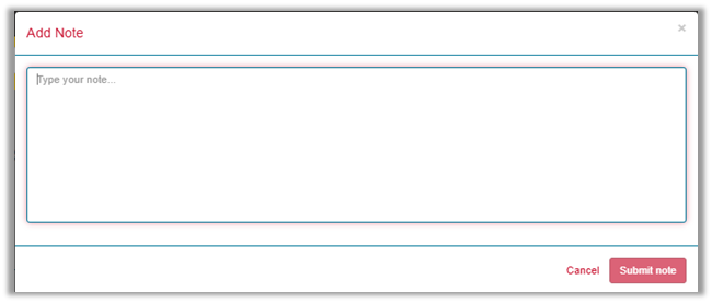 Screen shot of the Add a Note section of a Help Desk ticket in the SysAid Self-Service Portal