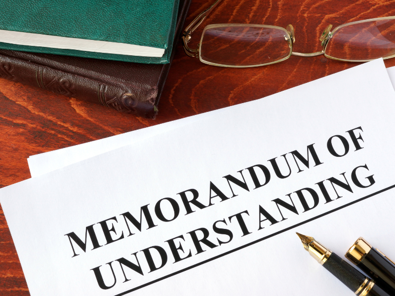 A document labeled Memorandum of Understanding