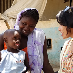 Meeting a parent and child overseas