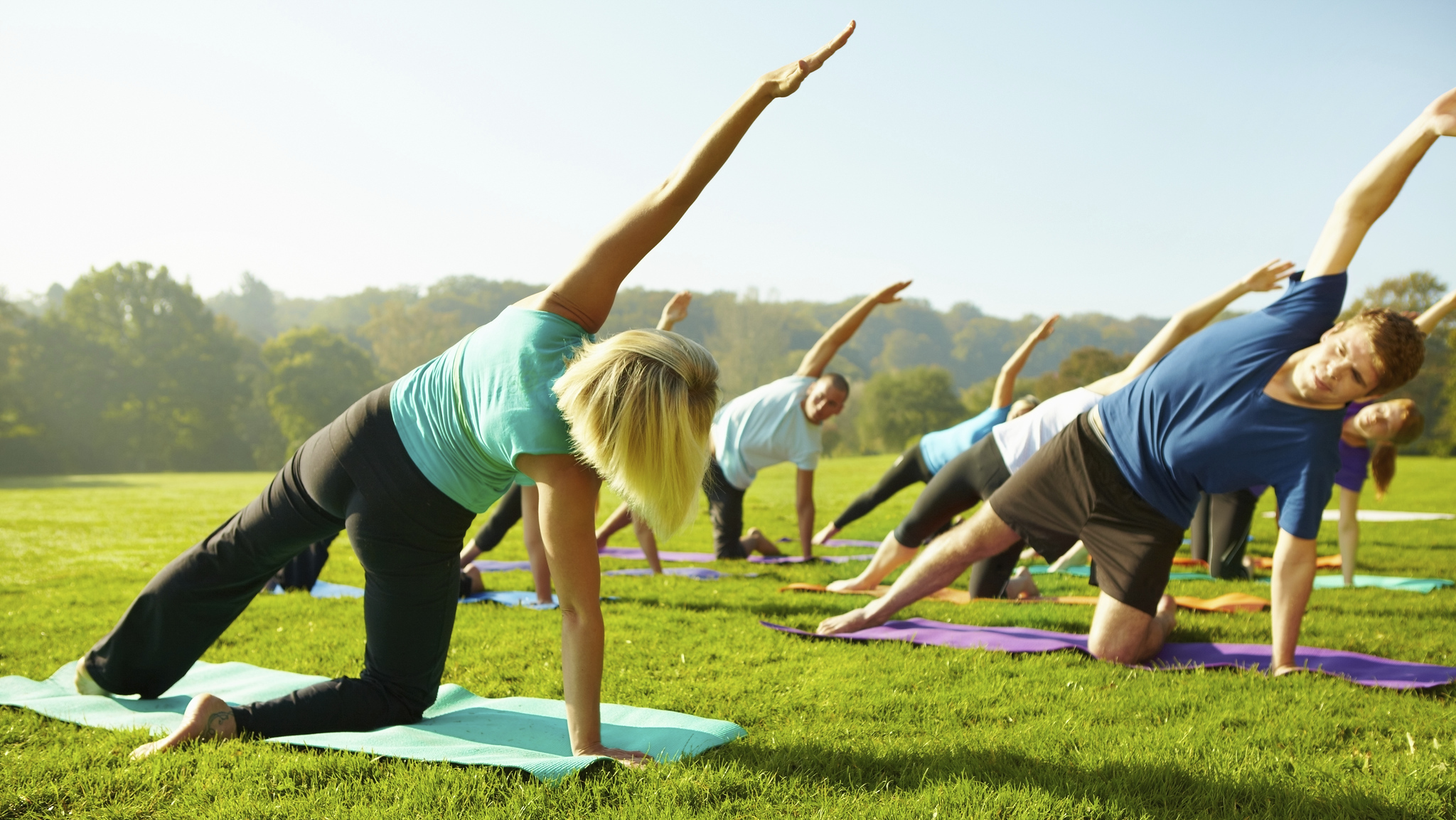 Yoga performed outdoors