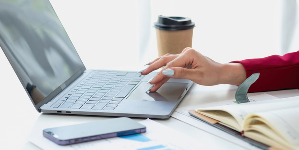 A person using a laptop