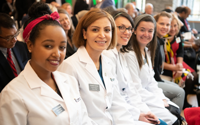 Students in the Dental Hygiene Class of 2020 attend the grand opening of the Biomedical Sciences and Engineering Education Facility at the Universities at Shady Grove.