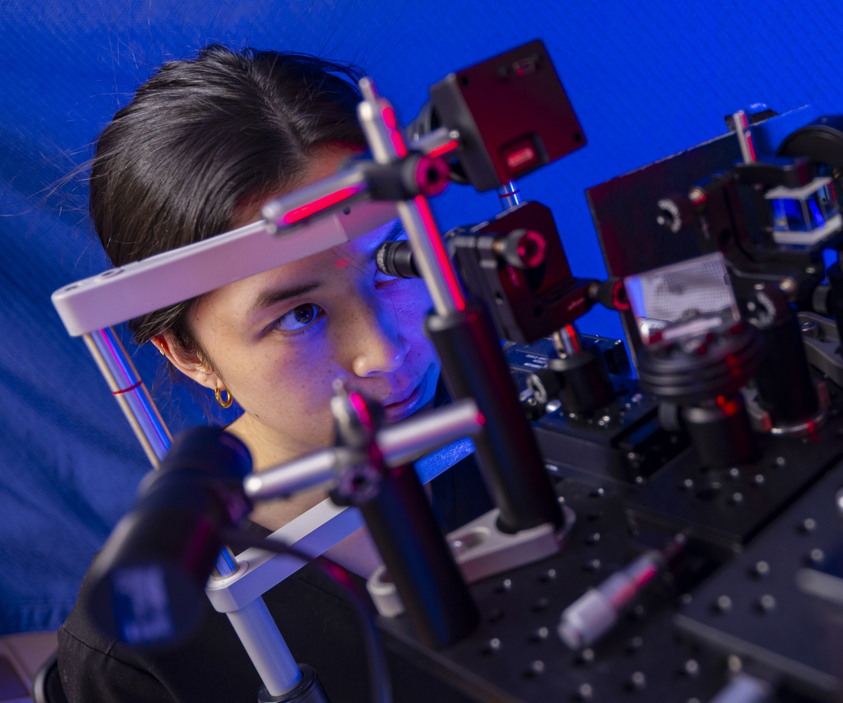 woman participates in eye health research