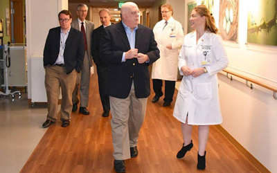 Maryland Gov. Larry Hogan visted the neonatal unit at UMMC on Sept. 18, 2015, saying that he was 