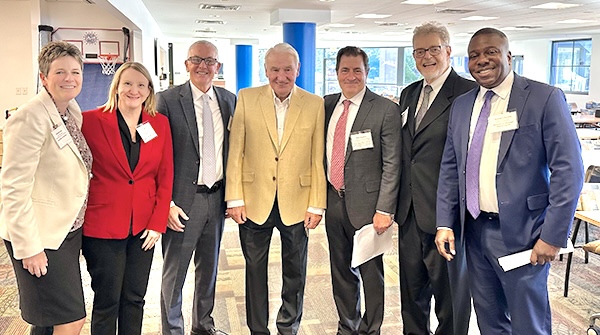 From left, Heather Culp, Kim Morton, Bert O’Malley, Tom Golisano, Mark Gladwin, Steven Czinn, and Ron Cummins Jr.