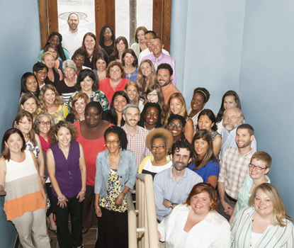 Staff members of the University of Maryland School of Social Work's Institute for Innovation and Implementation are led by Director Michelle Zabel, MSS, left foreground.