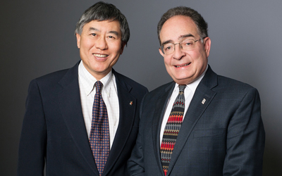 Wallace D. Loh, PhD, President of the University of Maryland, College Park with Jay A. Perman, MD, President of the University of Maryland, Baltimore