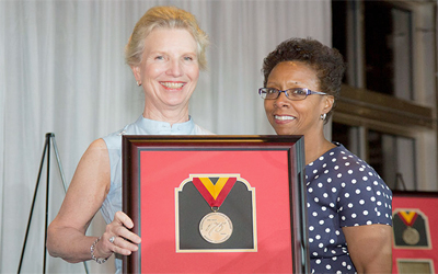 SOP Dean Natalie Eddington and alumna Ellen H. Yankellow