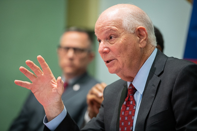 Maryland Sen. Ben Cardin gathered health experts from across the state for a round table discussion about novel coronavirus (COVID-19) at the University of Maryland Medical Center.