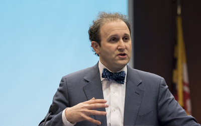 Aaron Kesselheim, MD, JD, MPH delivers the 2018 Stuart Rome Lecture 