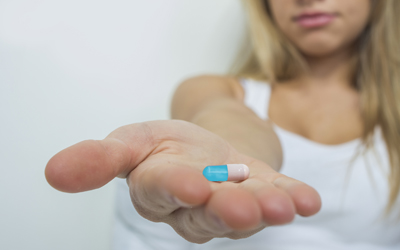 Teen shows pill she may take
